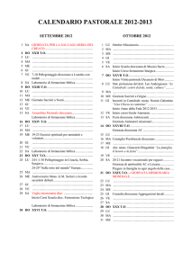 CALENDARIO PASTORALE 2012-2013 SETTEMBRE 2012 1 SA
