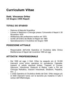 Curriculum Vitae - Studio Oculistico Orfeo