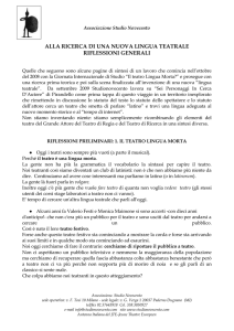 Il Teatro lingua Morta: documento di sintesi a Maggio