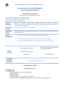 Petrografia e Laboratorio - Dipartimento di Scienze Biologiche