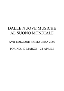 DALLE NUOVE MUSICHE AL SUONO MONDIALE XVII EDIZIONE