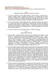 Legge regionale 27 dicembre 2012, n. 67 Norme per i servizi di