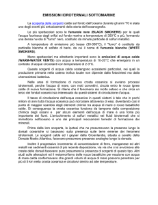 Emissioni Idrotermali Sottomarine - Università degli Studi di Messina