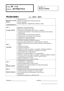 PROGRAMMA a.s. 2013- 2014 RIPASSO CLASSE PRIMA e