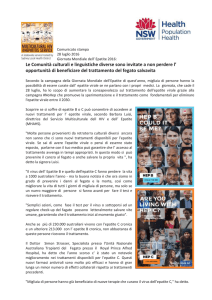 Comunicato stampa 28 luglio 2016 Giornata Mondiale dell` Epatite