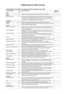 Testo S1. Checklist degli item da includere nel reporting
