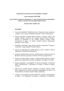 Probabilita` e Statistica - DMI - Università degli studi di Trieste