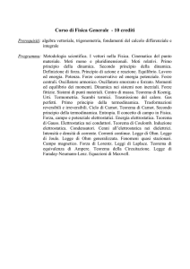 Programma_Fisica_Generale - Università degli Studi di Roma