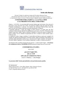 Confindustria Padova_La crisi e le prospettive_Invito Stampa