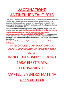 AVVISO AI PAZIENTI VACC INFLUENZA 2016.