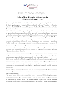 Comunicato stampa - Borsa Merci Telematica Italiana
