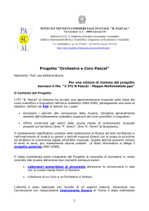 Progetto “Orchestra e Coro Pascal”