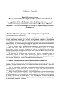 La crisi della psicoterapia e dei suoi fondamenti epistemologici