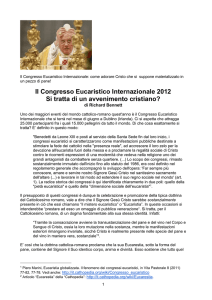 Il Congresso Eucaristico Internazionale: come adorare Cristo che si
