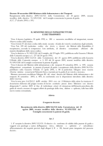 Decreto 30 novembre 2010 Ministero delle Infrastrutture e dei
