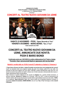 COMUNICATO STAMPA Azalea Promotion e il Teatro Nuovo