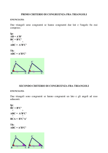 Criteri di congruenza tra triangoli