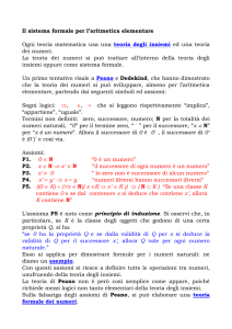 Il sistema formale per l`aritmetica elementare