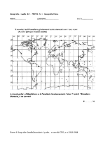 Geografia - Livello B2 - PROVA N. 1 Geografia Fisica NOME