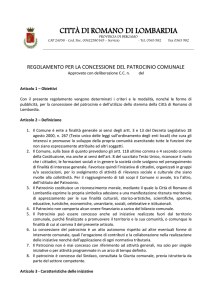 regolamento patrocinio - Comune di Romano di Lombardia