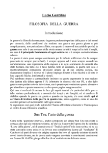 1 Lucio Gentilini FILOSOFIA DELLA GUERRA Introduzione In