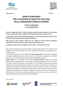 Ufficio Stampa 28/04/2016 SERATA STRAVINSKY PER LA