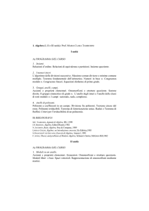 a) programma del corso - Dipartimento di Matematica e Fisica