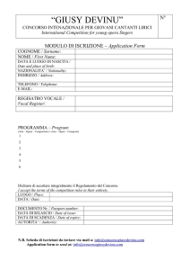 Application form Modulo d`iscrizione