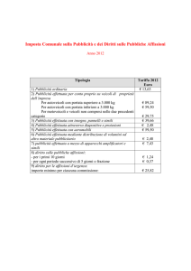 Tariffe anno 2012 - Comune di Pagazzano