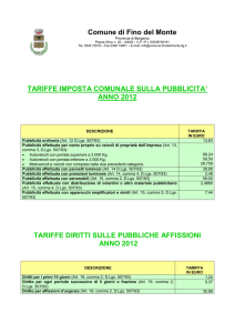 Tariffe 2012- Pubblicità - Comune di Fino del Monte