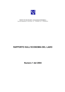 Rapporto sull`economia del Lazio - Numero 1