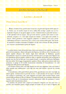 Solennità dell`Epifania del Signore anno B