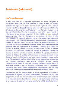 Files e DataBases per la gestione aziendale