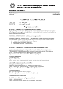 Programmazione scienze sociali cl. 4Bs