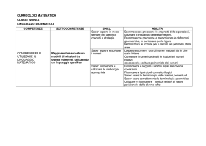 CURRICOLO DI MATEMATICA CLASSE QUINTA LINGUAGGIO