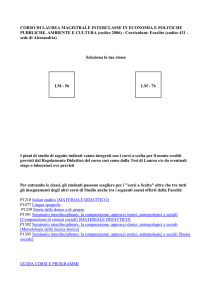 Piani di studio - Facoltà di Scienze Politiche