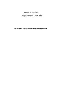 Quaderno di Matematica - Istituto "Francesco Gonzaga"