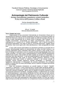 Programma Corso Antropologia del Patrimonio 2016
