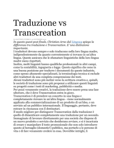 Transcreation - Master in traduzione settoriale on line