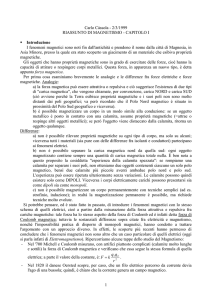 Carlo Càssola - 2/3/1999 RIASSUNTO DI MAGNETISMO