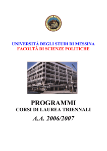 Programma aa 2006/2007 - Università degli Studi di Messina