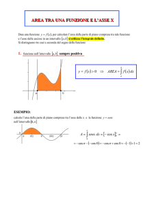 area tra una funzione e l`asse x