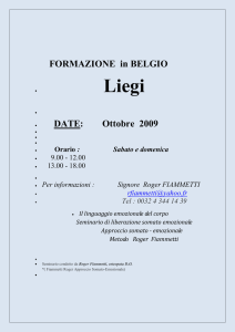 FORMAZIONE in BELGIO Liegi DATE: Ottobre 2009 Orario : Sabato