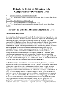 Disturbi da Deficit di Attenzione e da Comportamento Dirompente