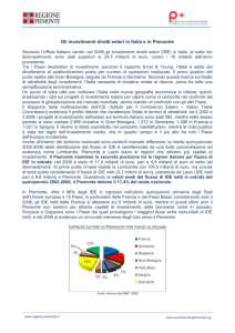 Gli investimenti diretti esteri in Italia e in