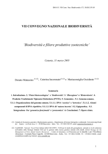 Biodiversità e filiere produttive zootecniche - Ceris-CNR