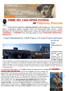 TORRE DEL LAGO OPERA FESTIVAL 59° Festival Puccini Il
