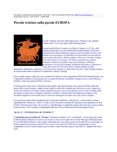 Piccolo trattato sulla parola EUROPA : ekojournal