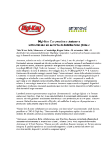Digi-Key Corporation e Antenova sottoscrivono un accordo di