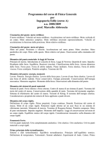 Programma del corso per l`a.a. 2008/2009